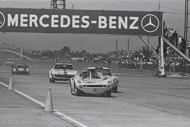 Dave MacDonald and Fireball Roberts co-drive the Shelby Cobra Roadster at the 12 HRS Sebring in 1963